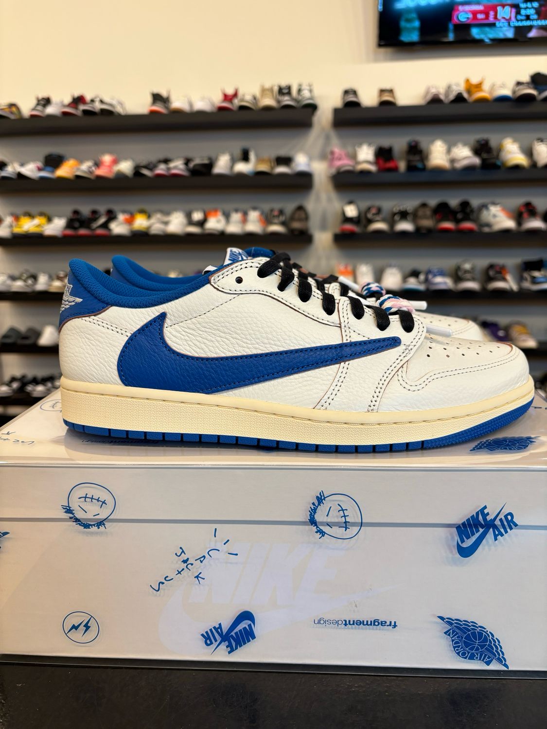 Jordan 1 Low Travis Scott Fragment Military Blue Size 10 Brand New