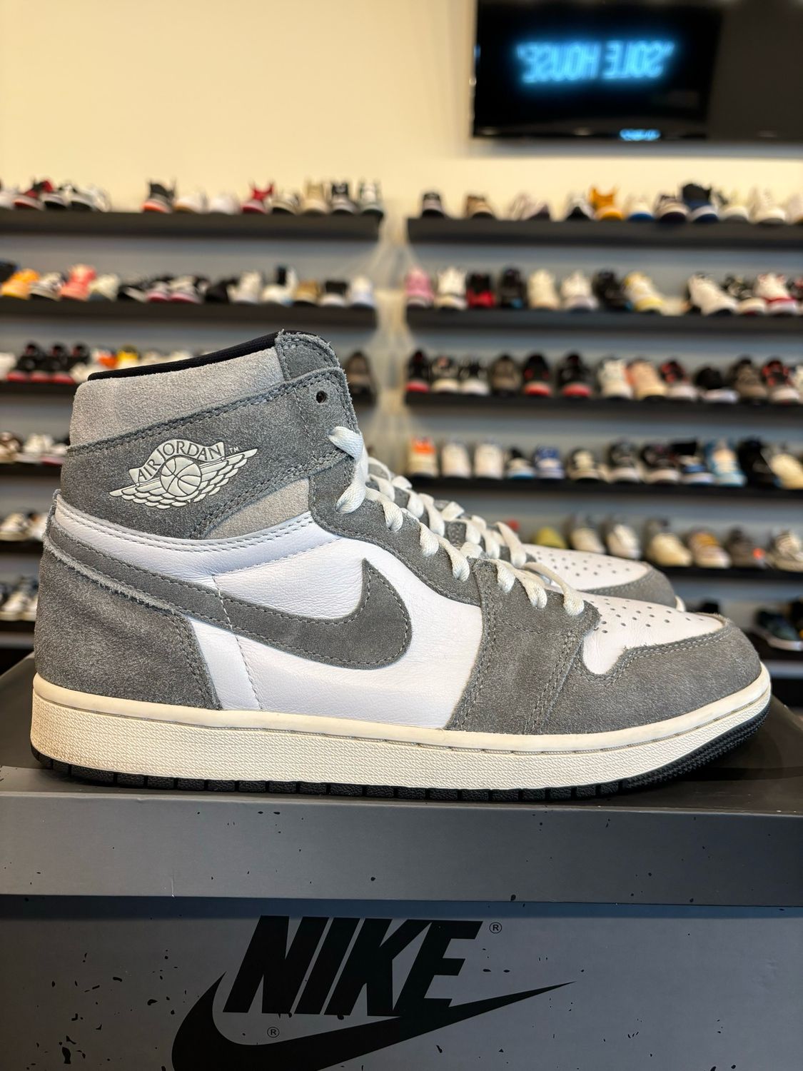 Jordan 1 Washed Black Size 9 Pre-Owned