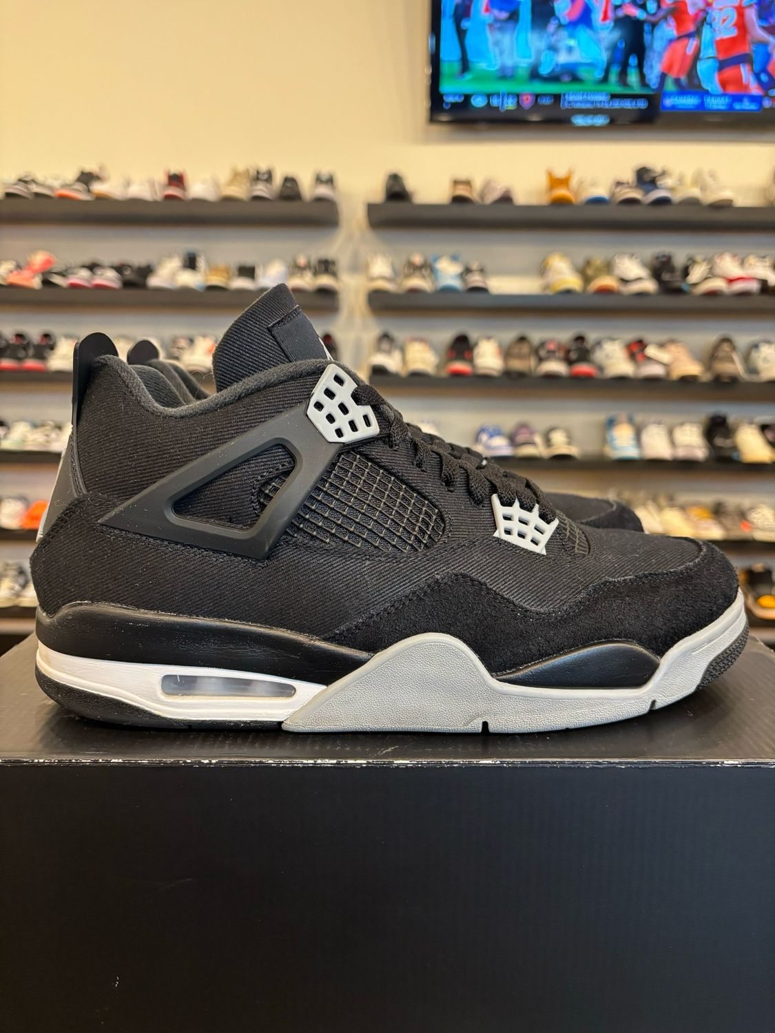 Jordan 4 Black Canvas Size 10 Pre-Owned