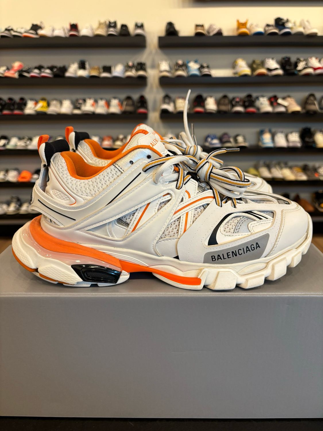 Balenciaga Track Sneaker White Orange Size 8 (41EU) Pre-Owned
