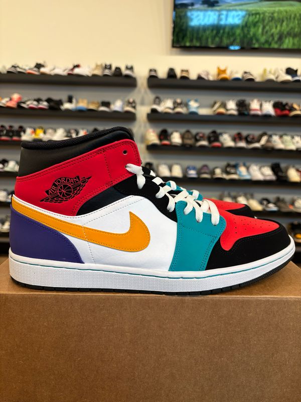 Jordan 1 Mid Multi Color Size 13 Pre-Owned (No Box)