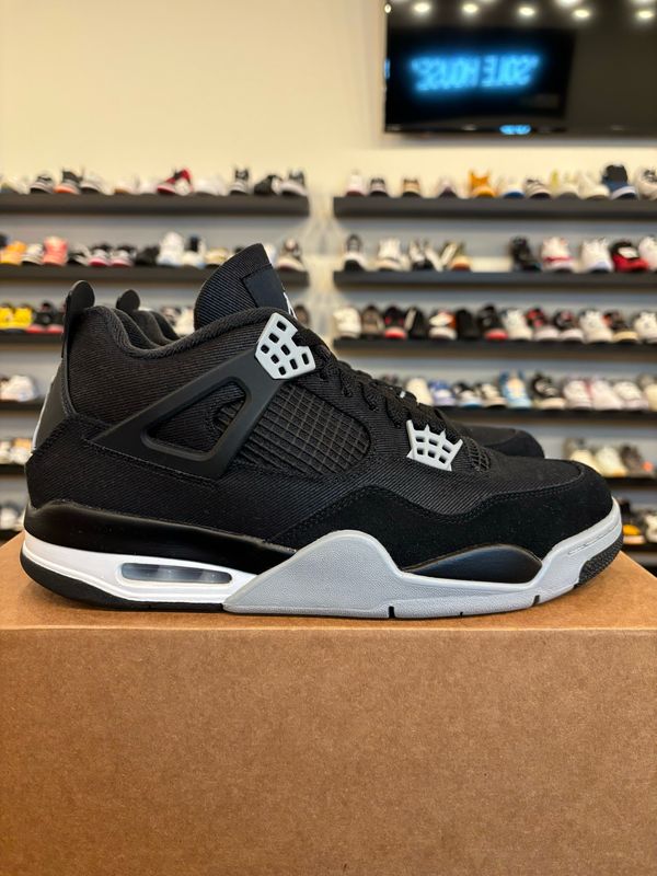 Jordan 4 Black Canvas Size 10.5 Pre-Owned (No Box)