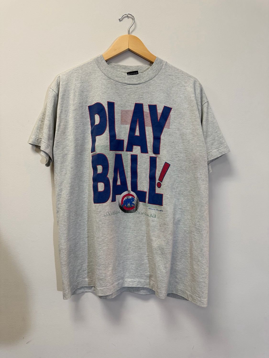 Chicago Cubs Play Ball Tee Grey Size XL VINTAGE