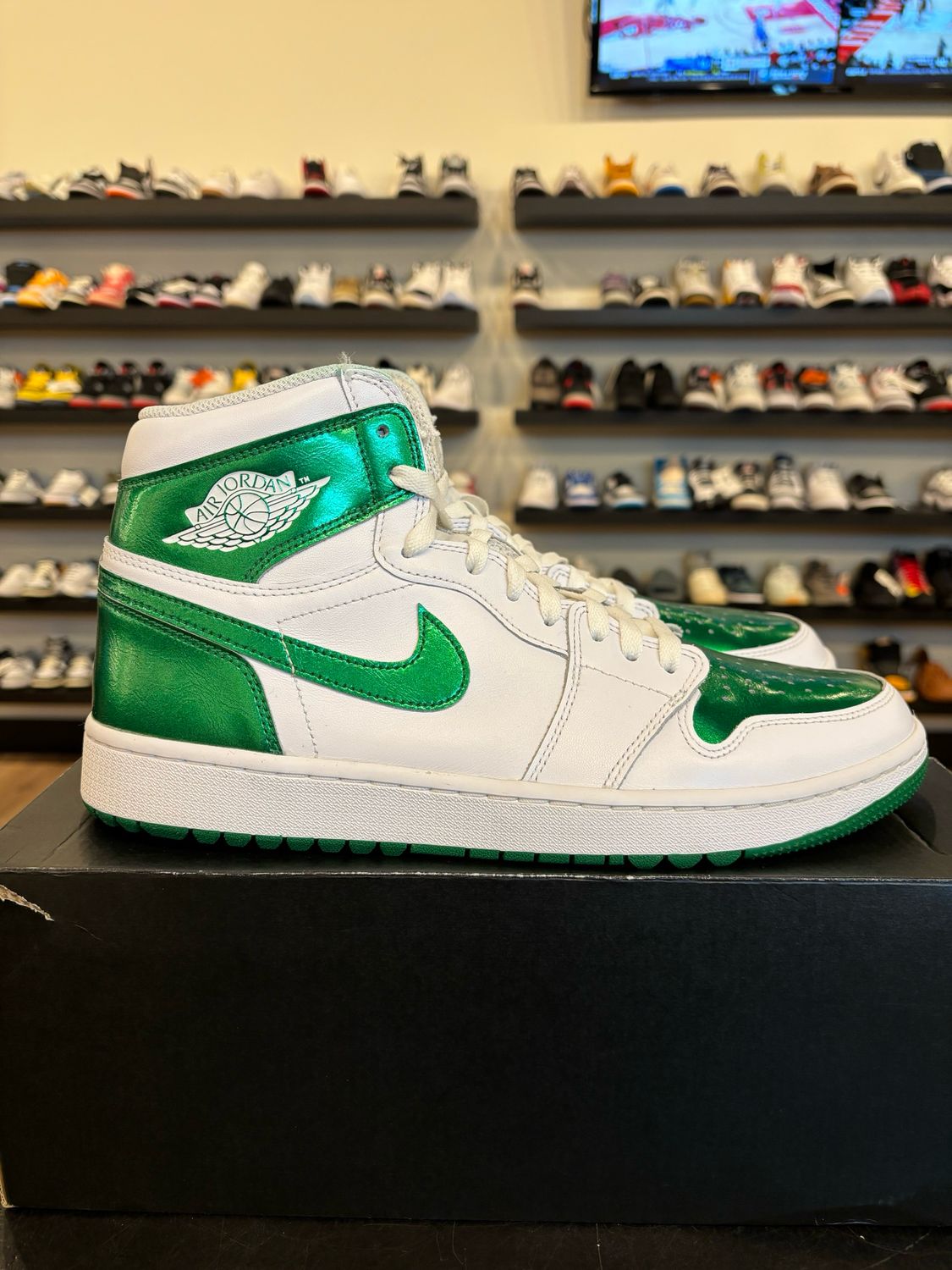 Jordan 1 Golf Metallic Green Size 12 Pre-Owned