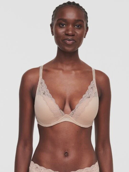 P5701 Brooklyn Stretch-Mesh Plunge Bra