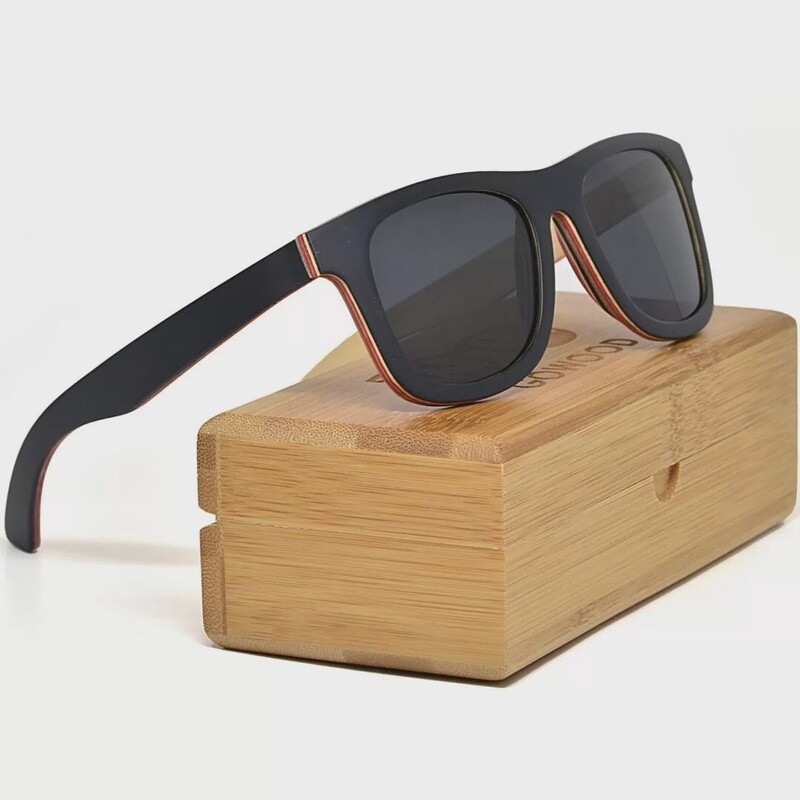 Canadian Black Maple Sunglasses with Black Polarized Lenses