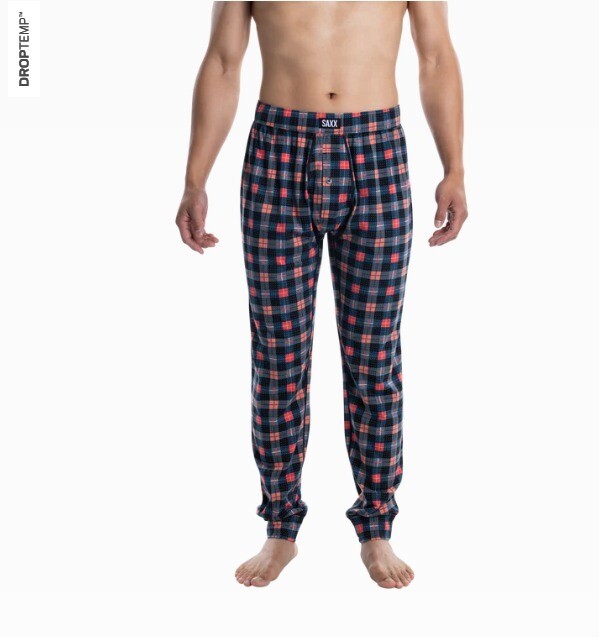 SXLP44 Droptemp Sleep Pant, Colour: (CPB) Catnap Plaid- Black, Size: S