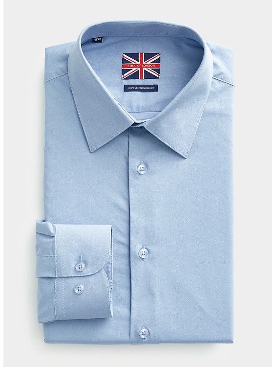 SK706 Basic Modern Fit Long Sleeve Dress Shirt