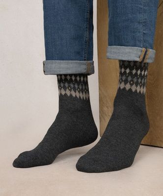 7048 Men's Wool Cashmere Diamond Anthracite