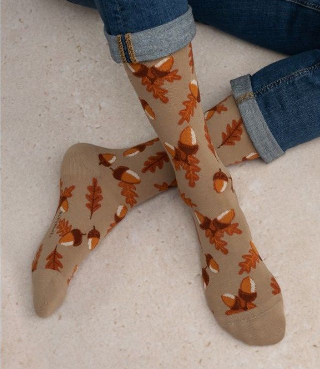 7054 Men&#39;s Cotton Tassel Socks Beige