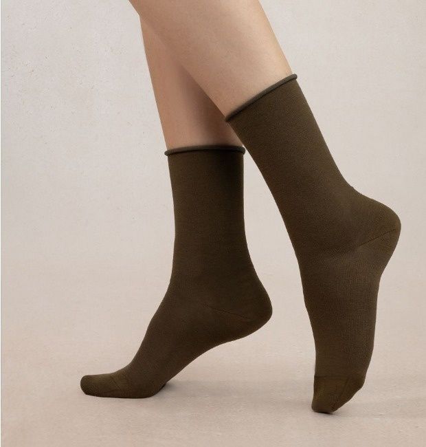 6700 Women&#39;s Roll Top Wool Socks Kaki
