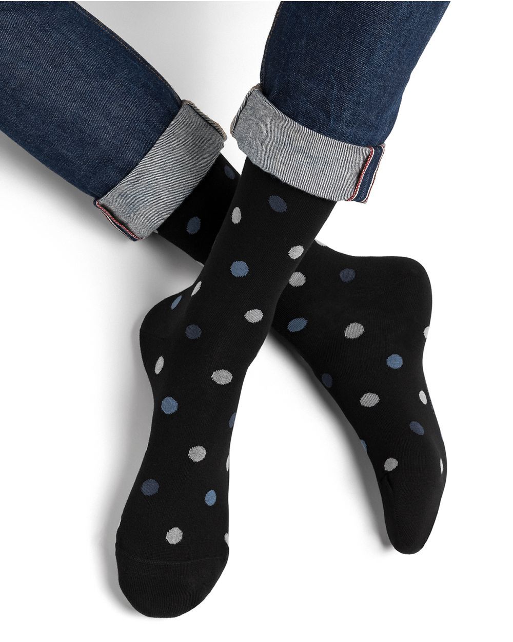 2269 Mens multicolored dots urban  socks, Colour: DV2 Black/Grey, Size: 5/8 1/2