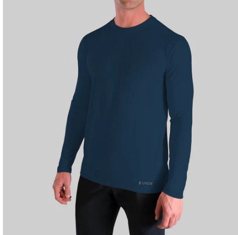 2U09LC Luxury Long Sleeve Crew Tee, Colour: Pacific Navy, Size: M