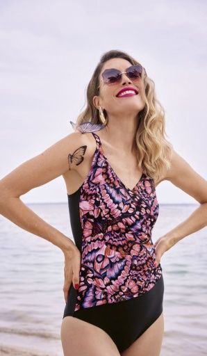 6319 RETRO BUTTERFLY - PRAIA - CARE SWIMSUIT, Size: C18, Colour: ROSEWOOD, Season: SPRING/SUMMER 2025