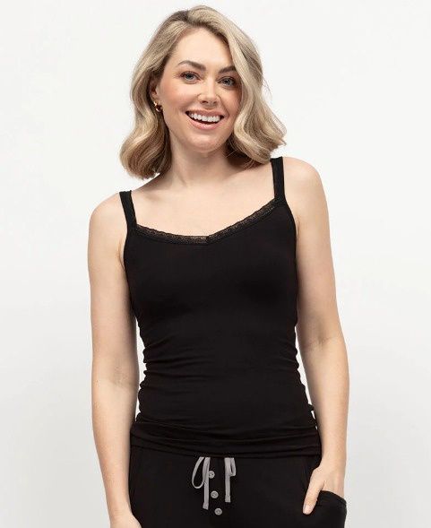 0482 Parker Black Jersey Support Cami