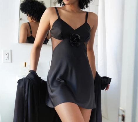 591 Tania Chemise, Colour: Black, Size: S