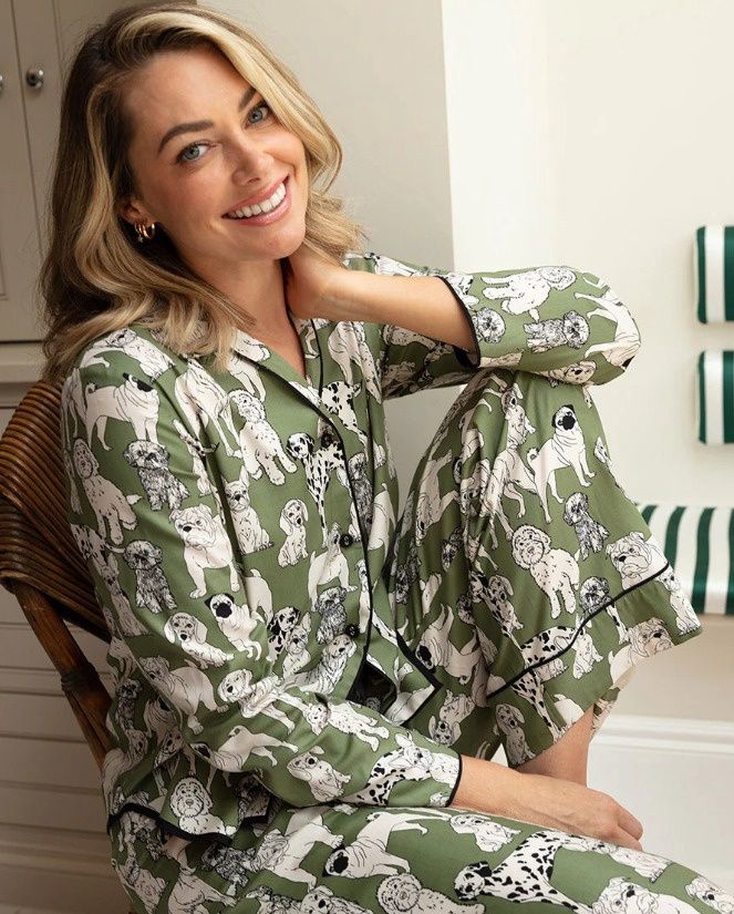 0654/0655 Nancy Sage Dog Print PJ Set