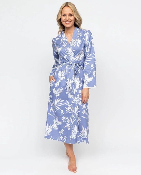 2120 Cornflower Blue Bird Long Robe