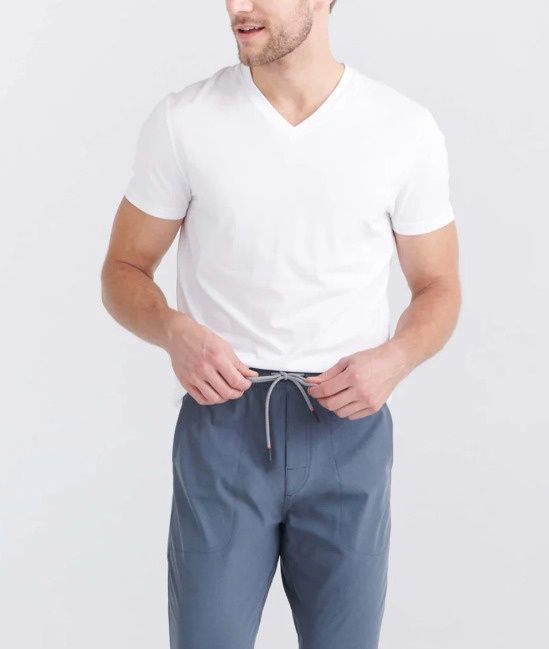 SXSV44 WHI Droptemp Cotton V-Neck Undershirt