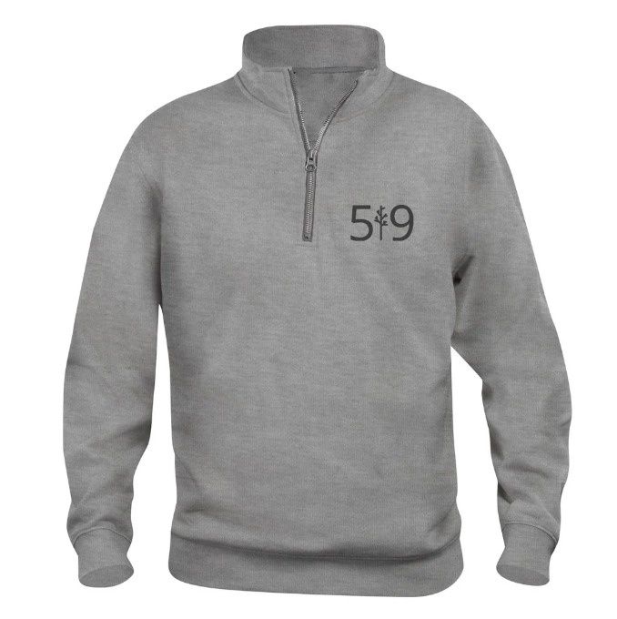 Classic Embroidered 1/4 Zip (unisex), Colour: Grey, Size: M