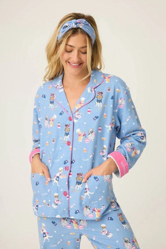 RUFLPJ Denim Baked Woof Flannel PJ Set