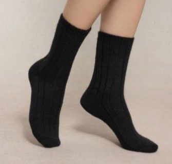 6570 Alpaca Wool Crew Sock Black