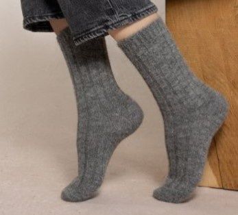 6570 Alpaca Wool Crew Sock Grey