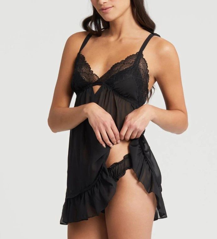 543Dahlia Babydoll W/ Panty Black