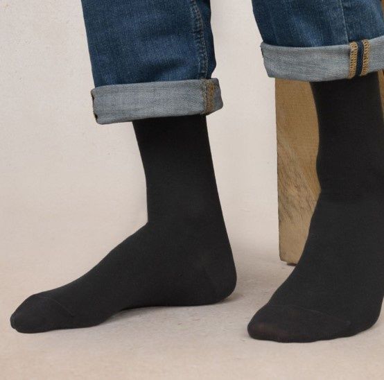2732 Mens Egyptian Cotton Sock, Colour: AR5 Black, Size: 9-12 1/2