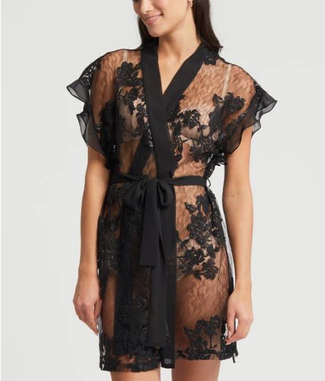 262 Charming Lace Wrap, Colour: Black, Size: XL