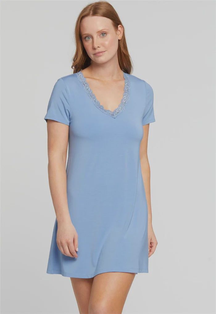631 Nightshirt with Shelf Bra, Colour: Hampton Blue, Size: S