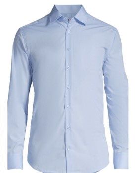 Basic Modern Fit Long Sleeve Dress Shirt, Colour: Light Blue (402), Size: S 14/14.5 regular