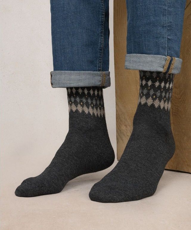 7048 Men's Wool Cashmere Diamond Anthracite