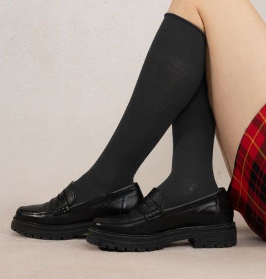 6970 Wool knee-high socks, Colour: Black, Size: 5-7