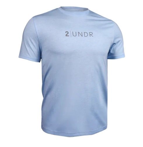 2U15CT All Day Branded Crew Tee, Colour: Heathered LT Blue, Size: M