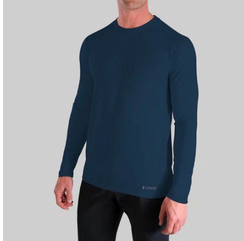 2U09LC Luxury Long Sleeve Crew Tee, Colour: Pacific Navy, Size: M