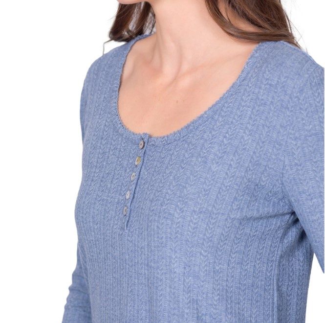 LW11KS355 Recycled Pointelle Knit Lounge Set, Colour: Blue, Size: S