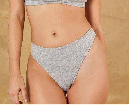 Mineral Undies - High Rise Thong, Colour: Grey, Size: XS