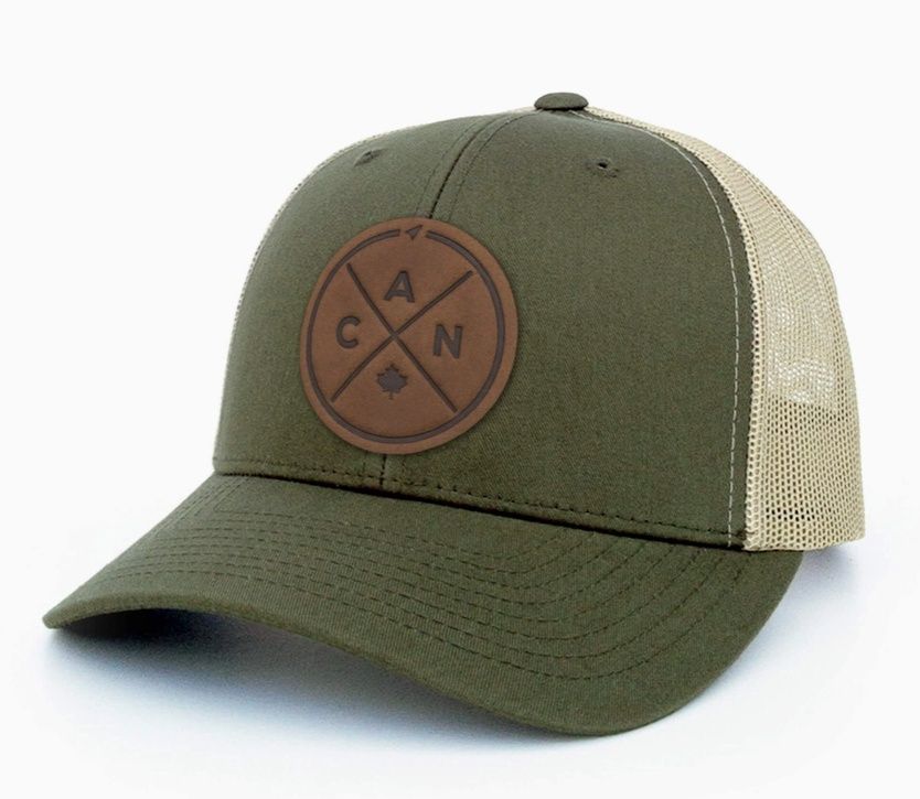 Canada Compass Leather Patch Trucker Hat