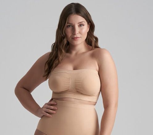 2000- Seamless Tube Top, Colour: Beige, Size: S