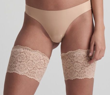 1000- Thigh Bands Lace, Colour: Beige, Size: M