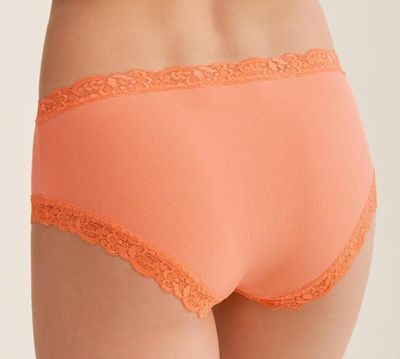 602- Papaya Rib Hi-Waist Boyshort
