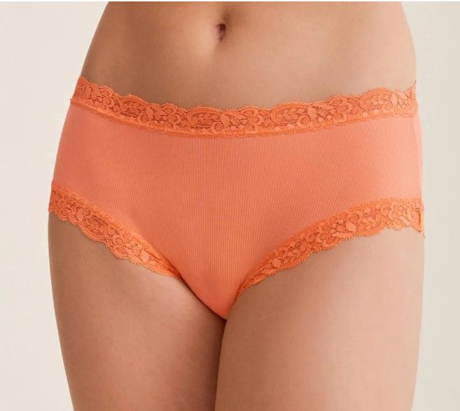 602- Papaya Rib Hi-Waist Boyshort