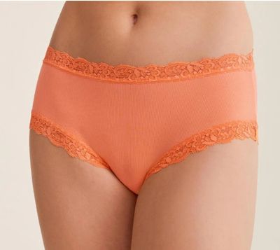602- Papaya Rib Hi-Waist Boyshort
