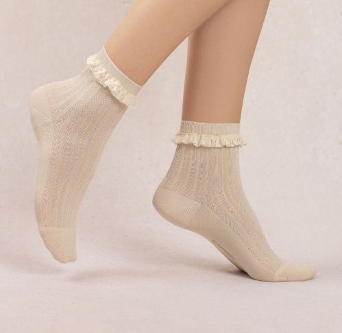 6597 Short Cotton Ruffle, Colour: Cream, Size: 5/7