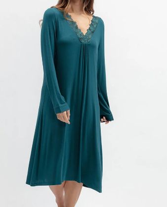 2446 Teal Jersey Night Dress, Size XS-XXL: S