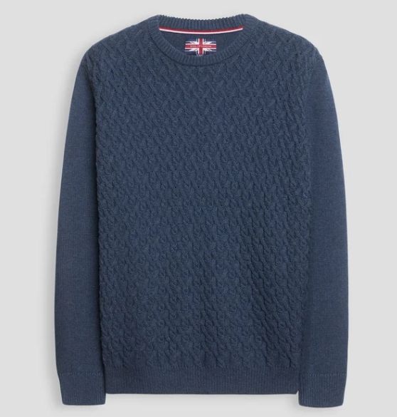 SOSW262309 COTTON CREW NECK SWEATER - BLUE
