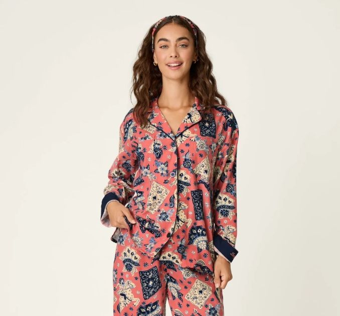 RZFLPJ1- Lucky in Love Western Print 3-PC Flannel PJ Set