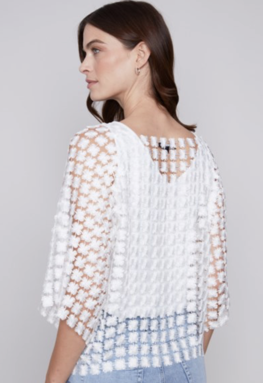 Charlie B- Flower Embro Blouse