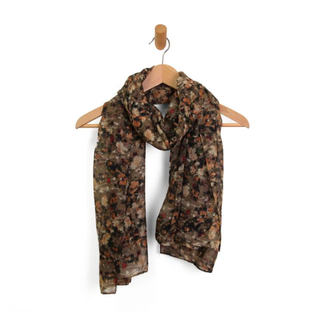 Joy Susan: 180X90 Floral Calico Scarf 
